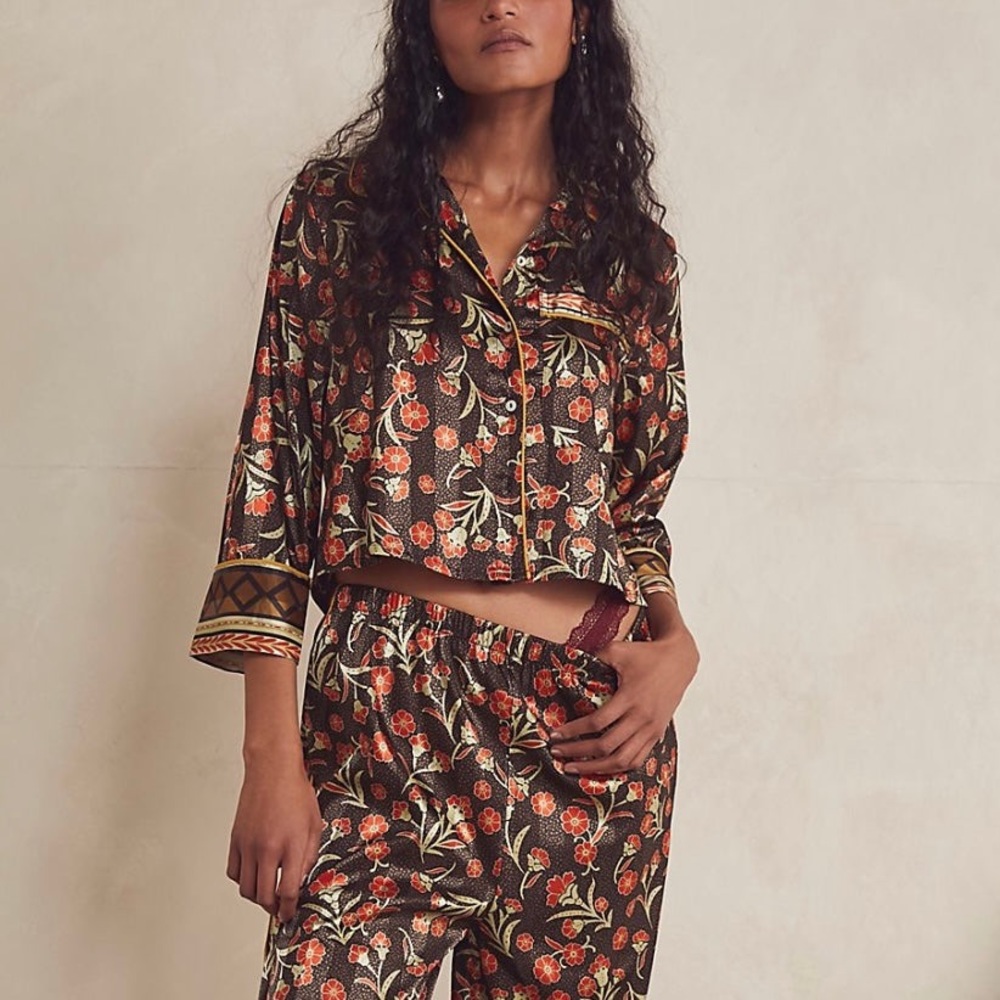 Free People Pajama Party Print Pajamas (SZ L)
